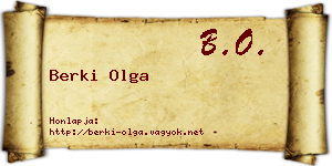 Berki Olga névjegykártya